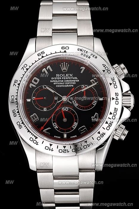 rolex daytona automatic with black dial red marking